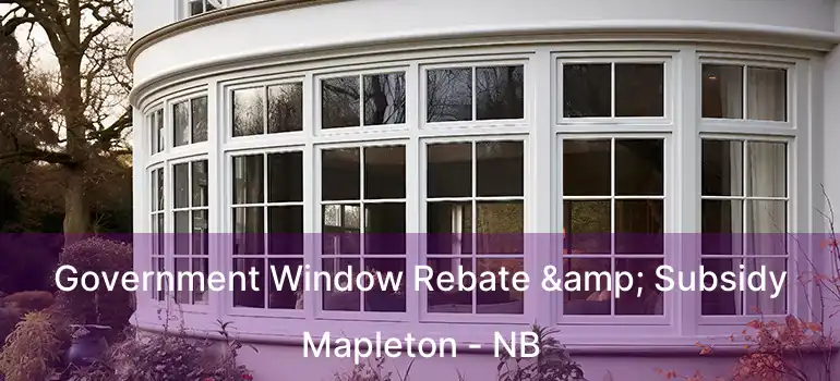  Government Window Rebate & Subsidy Mapleton - NB