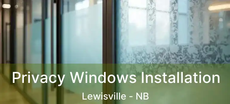  Privacy Windows Installation Lewisville - NB